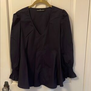 Tuckernuck Deep Blue V-Neck Blouse